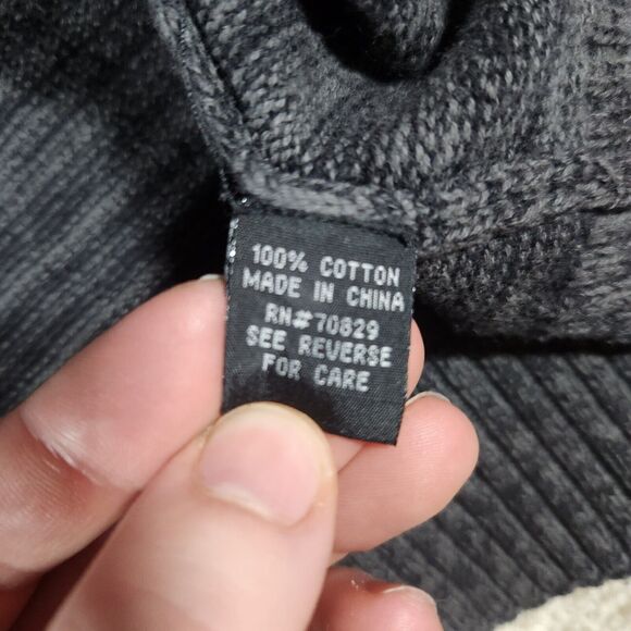 Carbon Sweater Mens L Gray 1/4 Zip Diamond Pattern Argyle Classic Preppy #283 - Picture 4 of 8